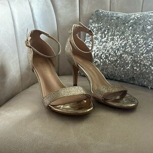 Gold high heels; worn once for homecoming
